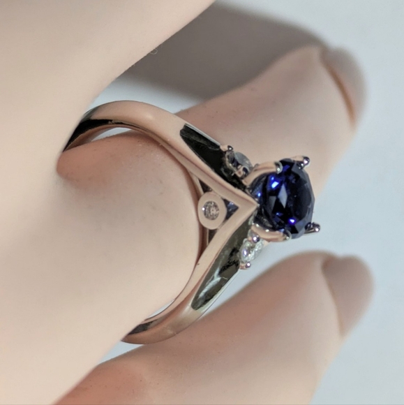 14k W Gold Scott Kay Sapphire Ring s 5. 5 - Picture 9 of 12